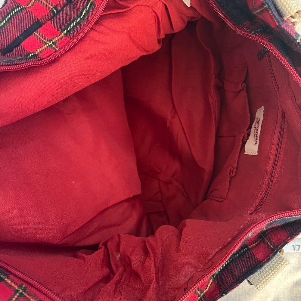 NWT Arizona Jean Co. Plaid Book Bag in Red/Black/White - Picture 5 of 5